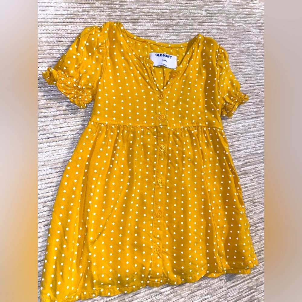 Old Navy Yellow Puff Sleeve Kids Dress